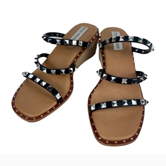 Steve Madden Rock Stud Wedge Espadrille Size 10 - Picture 3 of 5